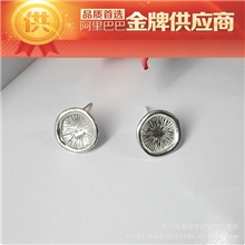 手工银饰品厂家925纯银首饰批发瑞丽耳饰欧美流行饰品蘑菇耳坠