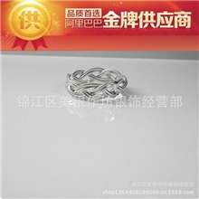 手工银饰品厂家925纯银首饰批发男女通用手饰中国风云丝编织戒