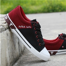 韩版牛筋底布鞋男士透气型帆布鞋非主流男鞋拼色鞋子