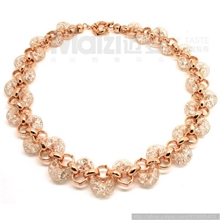 米滋滋时尚饰品欧美奥地利水晶晚宴奢华金丝网闪耀项链