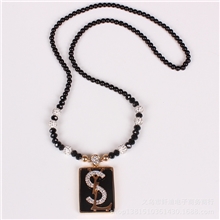 SY1514网络爆款淘宝热卖款水晶珠子配吊坠秋冬毛衣链项链批发