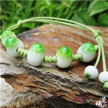 创意小饰品货源四色手工编织情侣冰裂地摊热卖陶瓷手链2元店