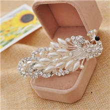 韩版出口镶钻饰品外贸孔雀发夹批发义乌高档饰品厂家