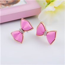 韩国新款饰品批发粉色小蝴蝶结最爱耳钉高档可爱冬季女生耳饰