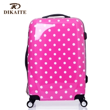 厂家批发定做拉杆箱PC彩色拉杆箱万向轮拉杆波点登机箱062