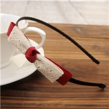 美之梦蕾丝绸缎蝴蝶结发箍儿童头箍可爱系六色可选F1418