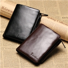 男款日韩三折油腊皮钱包真皮正品多卡位钱夹竖款复古皮夹潮卡套