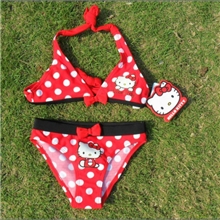 KITTY蝴蝶结儿童比基尼时尚泳衣泳装批发女孩游泳衣卡通泳装