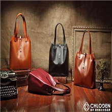 2013新款时尚牛皮女包潮女复古手提单肩水桶子母包M063