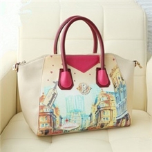 乐道批发2013春季新款女包手绘复古涂鸦手提包单肩包