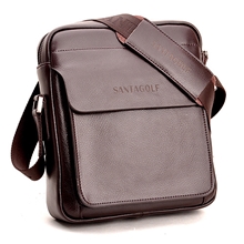 圣大高夫牛皮男士单肩包男包休闲韩版皮包斜挎包混批低价AS047