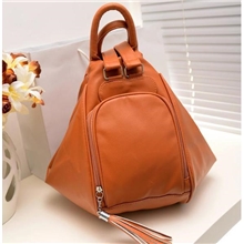 新款韩版多功能双肩包流苏吊坠大容量饺子型斜挎包三用女包批发