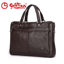 正品金利来男包2013男士横款真皮商务手提包头层牛皮公文包电脑包