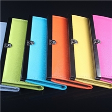 供应外贸地摊货源PU夹子钱包批发十元店产品纯色荔枝纹女士钱夹