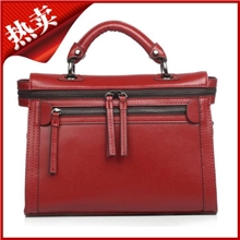 2013厂家直销欧美风范油蜡牛皮双拉链广州工厂机车真皮女包