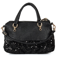 黑色亮片女包新款2013单肩包女韩版潮斜跨小包学生复古包包