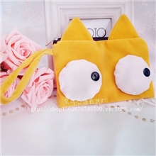 8033-大眼猫化妆包可爱糖果色/零钱包/收纳包