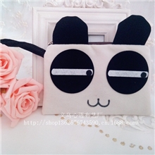 8041-超萌表情熊化妆包/布艺零钱包手机包/收纳包