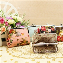 201３夏季蔷薇花零钱包多功能散钱包韩国碎花零钱钥匙包批发
