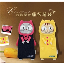 新款韩国卡通笔袋云彩面包帆布可爱立体造型文具袋卡通化妆包