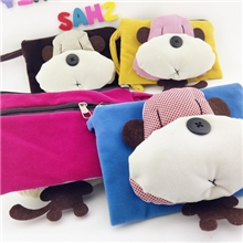 8019-悠哈猴双拉链化妆包两层可爱布艺手拿包大容量