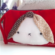 8046-可爱卡通长耳兔化妆包韩版零钱包手工布艺手机包