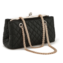 2013秋冬都市白领必备时尚潮包韩版新款单肩斜跨菱格链条夹子女包