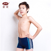 厂家批发新款金宏品牌男童平角温泉泳裤条纹时尚温泉游泳裤