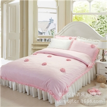 韩国正品超柔短毛绒四件套冬季保暖纯棉床上用品超低价批发