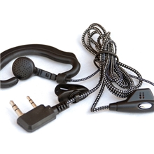 对讲机单挂入耳式耳机（黑白编织）国通对讲机耳机