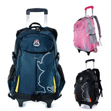 新款中小学生拉杆书包女男学生书包拉杆双肩背包
