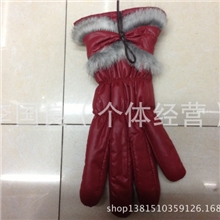厂家直销2013最新2013最新女式时尚双兔毛保暖手套防水