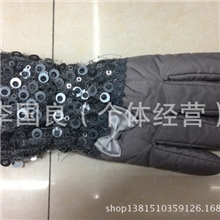 厂家直销2013最新女式时尚亮片保暖手套防水