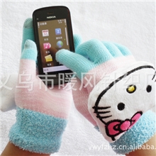 QHK06冬季卡通手套批发淘宝供货小额批发暖风触摸屏手套