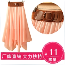 夏新款沙滩裙不规则大码雪纺半身裙波西米亚仙女裙裤子