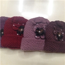 秋冬款优质老太帽粘花老太帽子中老年帽子女士帽老太太毛线帽