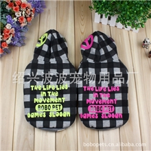 波波BOBO格子印花连帽衣秋冬宠物衣服狗衣服[中国驰名商标]