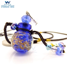 薇妮饰品批小号圆球金沙琉璃精油项链吊坠挂件饰品