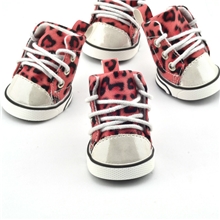 粉红色豹纹PU新款宠物鞋防滑防水宠物狗鞋子现货销售厂家直销