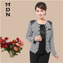 摩戴尼精品女装韩版女外套时尚条纹2件套LEX.羽榭香铭两件套