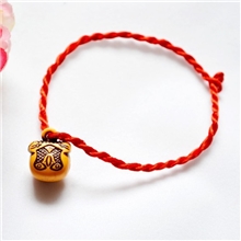 批发木鱼幸运红绳手链手工编织平安红绳