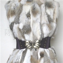 供应最新韩版香达儿中长款时尚皮草外套长款皮草批发