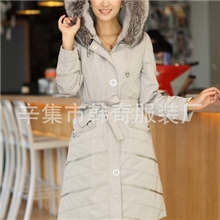 韩奇2013新款女士狐狸毛领尼克服獭兔毛内胆中长款厂家直销