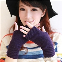 新款时尚韩版羊绒半指手套批发秋冬保暖短款羊毛护手男女通用型