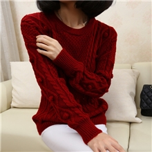 秋冬毛衣新款加厚女棒针线衫韩版大码针织衫冬天打底衫批发