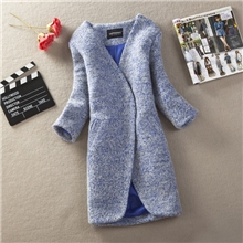 大码女装2013秋冬新款加厚羊毛呢大衣韩版时尚外套