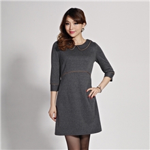 2013秋季新款韩版时尚娃娃领可爱连衣裙批发大码女装