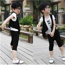 2013夏装男童休闲短袖三件套装宝宝套装男孩运动装