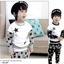 2013童装新款套装韩版秋冬款儿童套装星星纯棉男童套装厂家批发