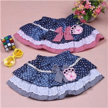 外贸童装铛铛熊童装圆点童短裙韩版秋冬牛仔女童裙2029重0.6kg